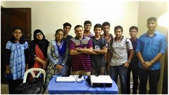 The participant students with the speaker